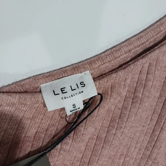 Final $8 LeLis "One Shoulder Cable Knit Dress" Sz. S Dusty Pink. - Picture 5 of 6